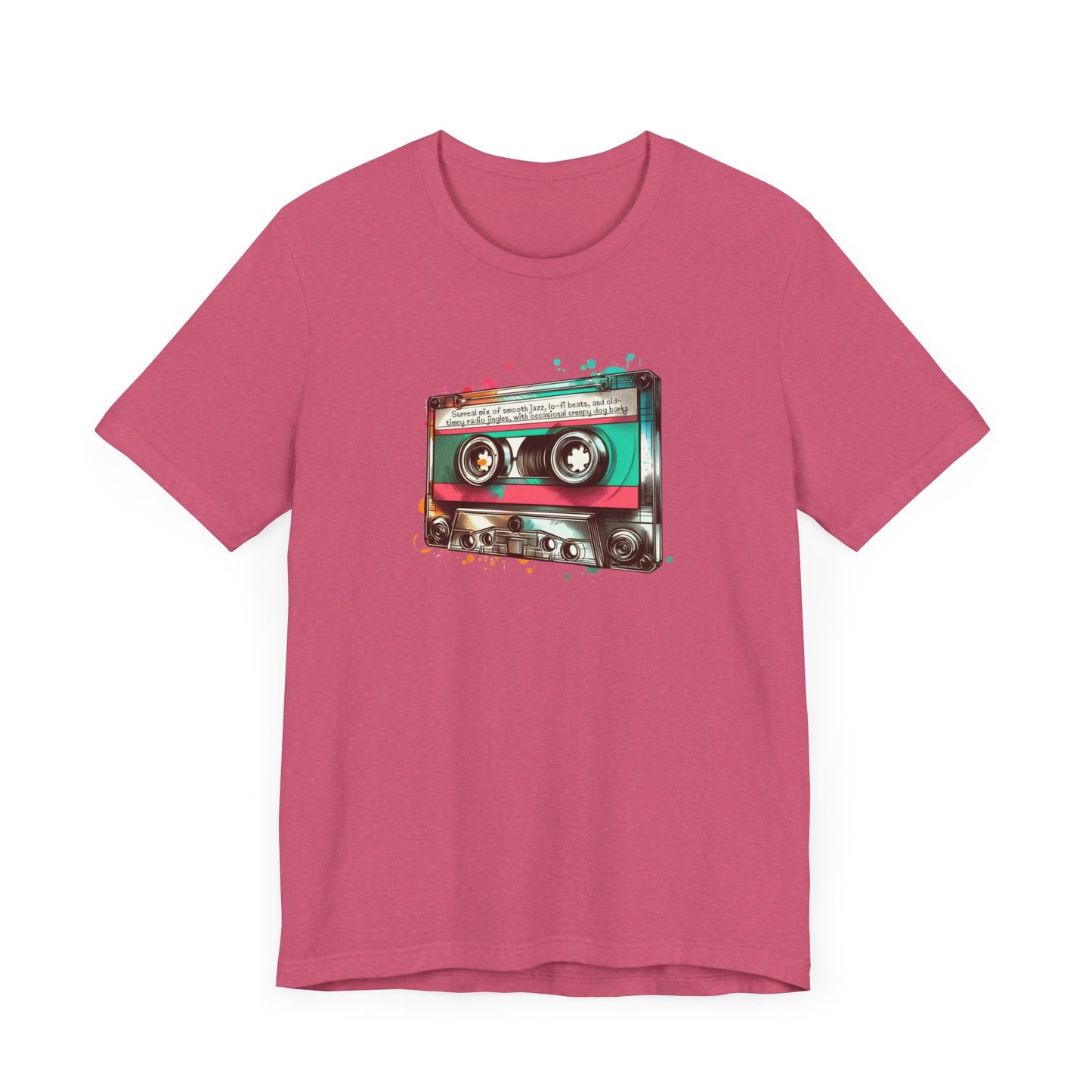 "Surreal Mix of Smooth Jazz, Lo-fi Beats, and Old-Timey Radio Jingles with Occasional Creepy Dog Bark" Mixtape T-shirt - Unisex Jersey Short Sleeve Tee