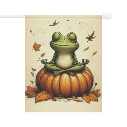 Porch or Yard Flag / Garden Banner - Zen Autumn Frog