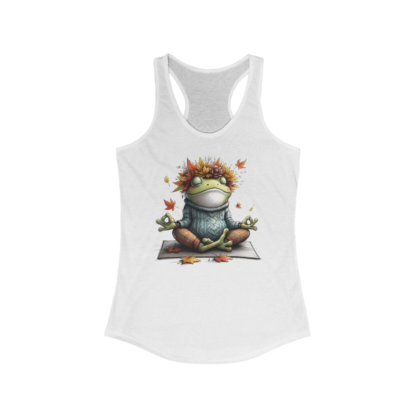 Women's Racerback Tank - Autumn Zen Frog