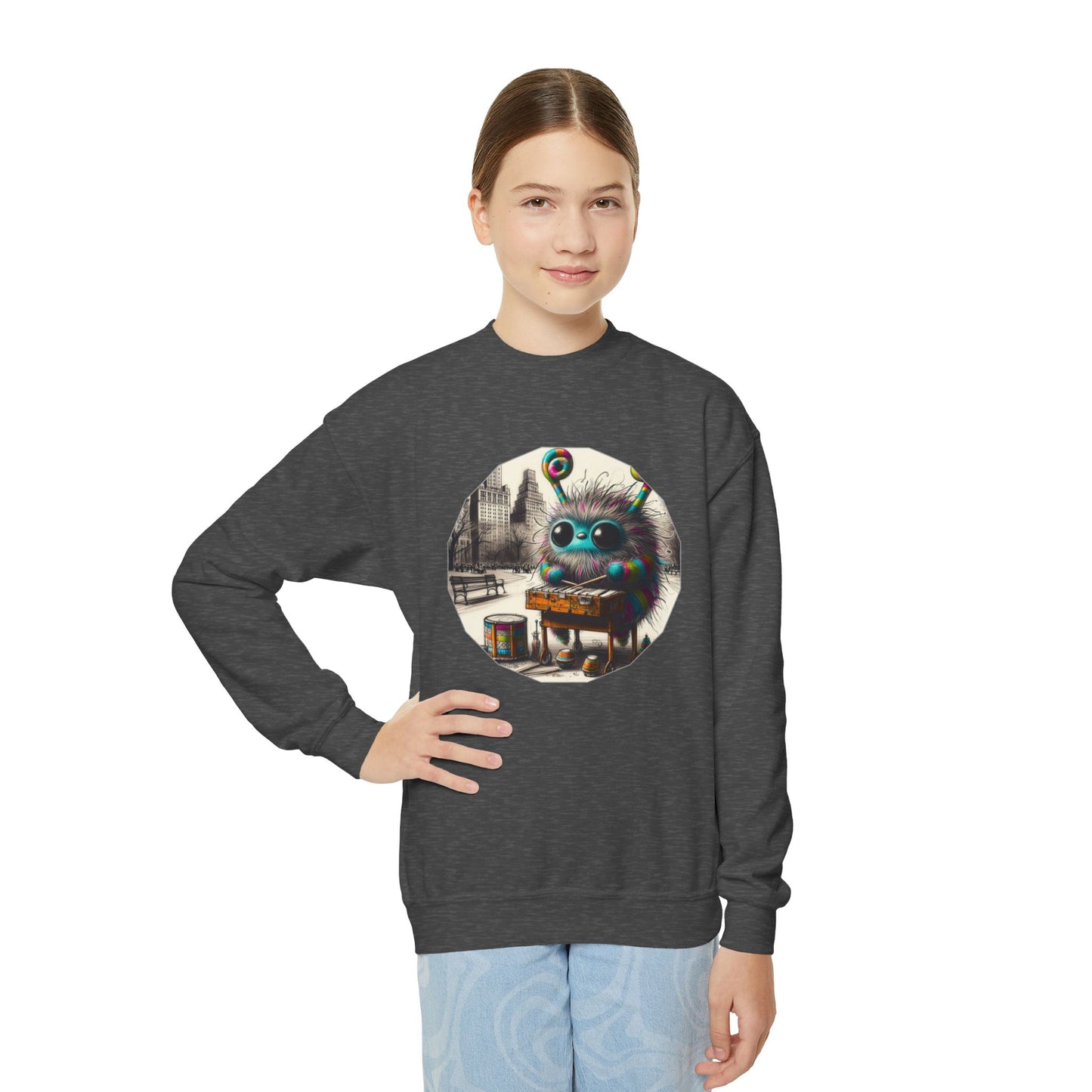 Youth Crewneck Sweatshirt - Jamblie Monster (Multiple Colors Available)