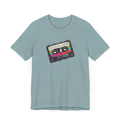 "Whimsically Unsettling Melodies for a Dog Walking Experience That Feels Like a Wes Anderson Movie" Mixtape T-shirt - Unisex Jersey Short Sleeve Tee