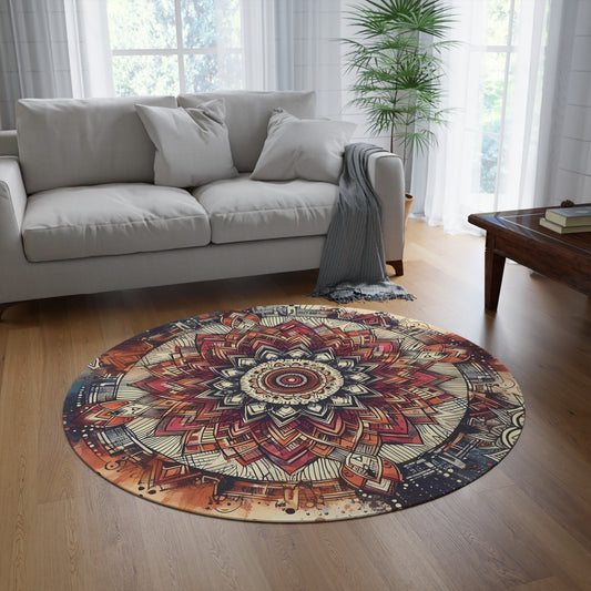 Round 60" x 60" Rug - Autumn Boho Mandala