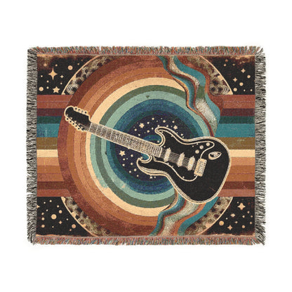 Woven Blanket - Guitar, Retro Rainbow, & Stars