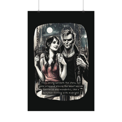 Swing Me to the Moon (Beautiful Monsters Collection) - Textured Watercolor Matte Poster