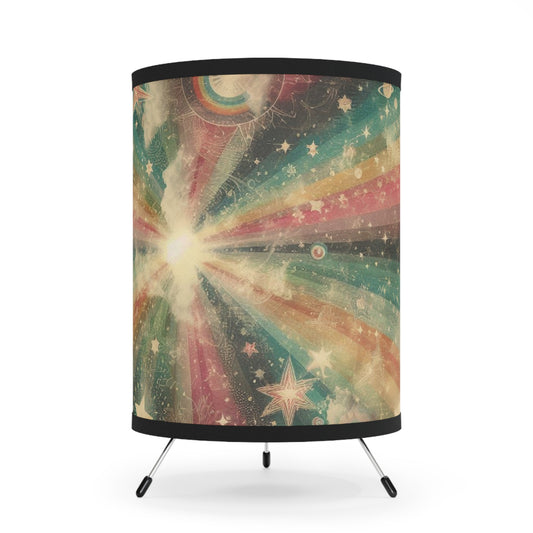 Tripod Table Lamp - Cosmic Rainbow Blast