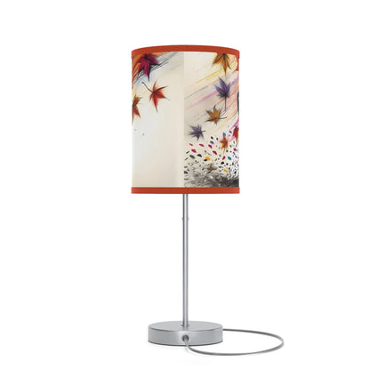 Kid's Table Lamp - Playful Kitten Chasing Autumn Leaves