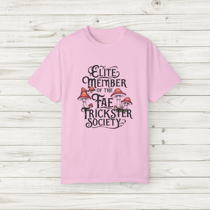 Fae Trickster Society Comfort Colors Tee – Fairycore T-Shirt with Mushrooms, S-4XL