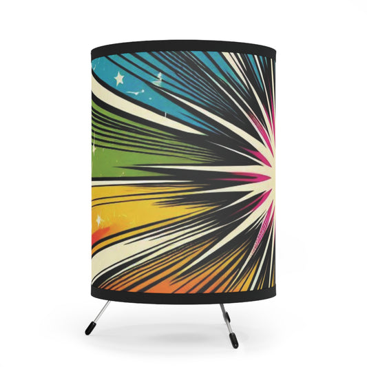 Tripod Table Lamp - Retro Comic Book Starburst