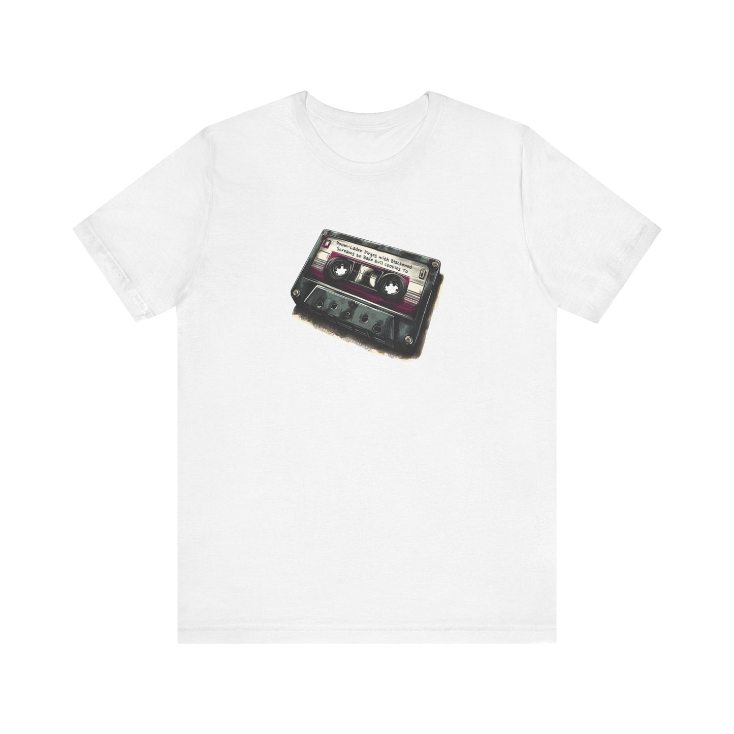 "Doom-Laden Dirges with Blackened Screams to Bake Evil Cookies To" Mixtape T-shirt - Unisex Jersey Short Sleeve Tee