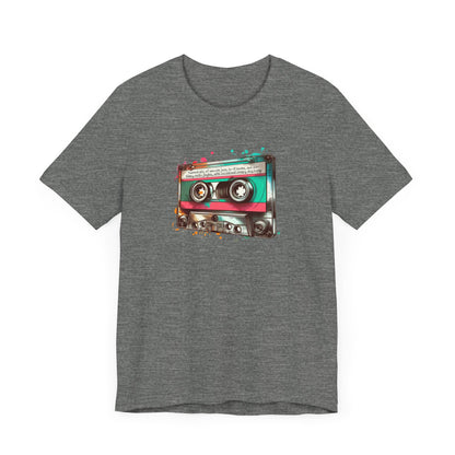 "Surreal Mix of Smooth Jazz, Lo-fi Beats, and Old-Timey Radio Jingles with Occasional Creepy Dog Bark" Mixtape T-shirt - Unisex Jersey Short Sleeve Tee