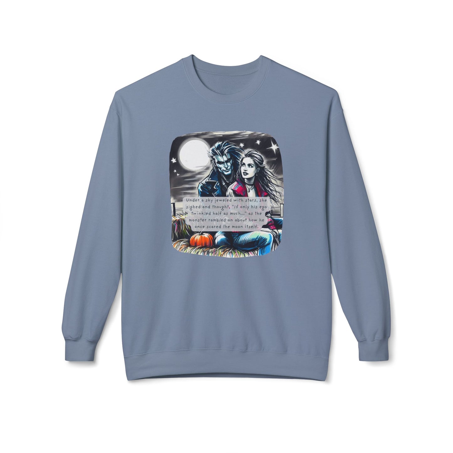 Midnight Harvest Hayride (Beautiful Monsters Collection) - Unisex Midweight Softstyle Fleece Crewneck Sweatshirt, Multiple Colors Available