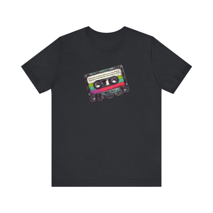 "Whimsically Unsettling Melodies for a Dog Walking Experience That Feels Like a Wes Anderson Movie" Mixtape T-shirt - Unisex Jersey Short Sleeve Tee