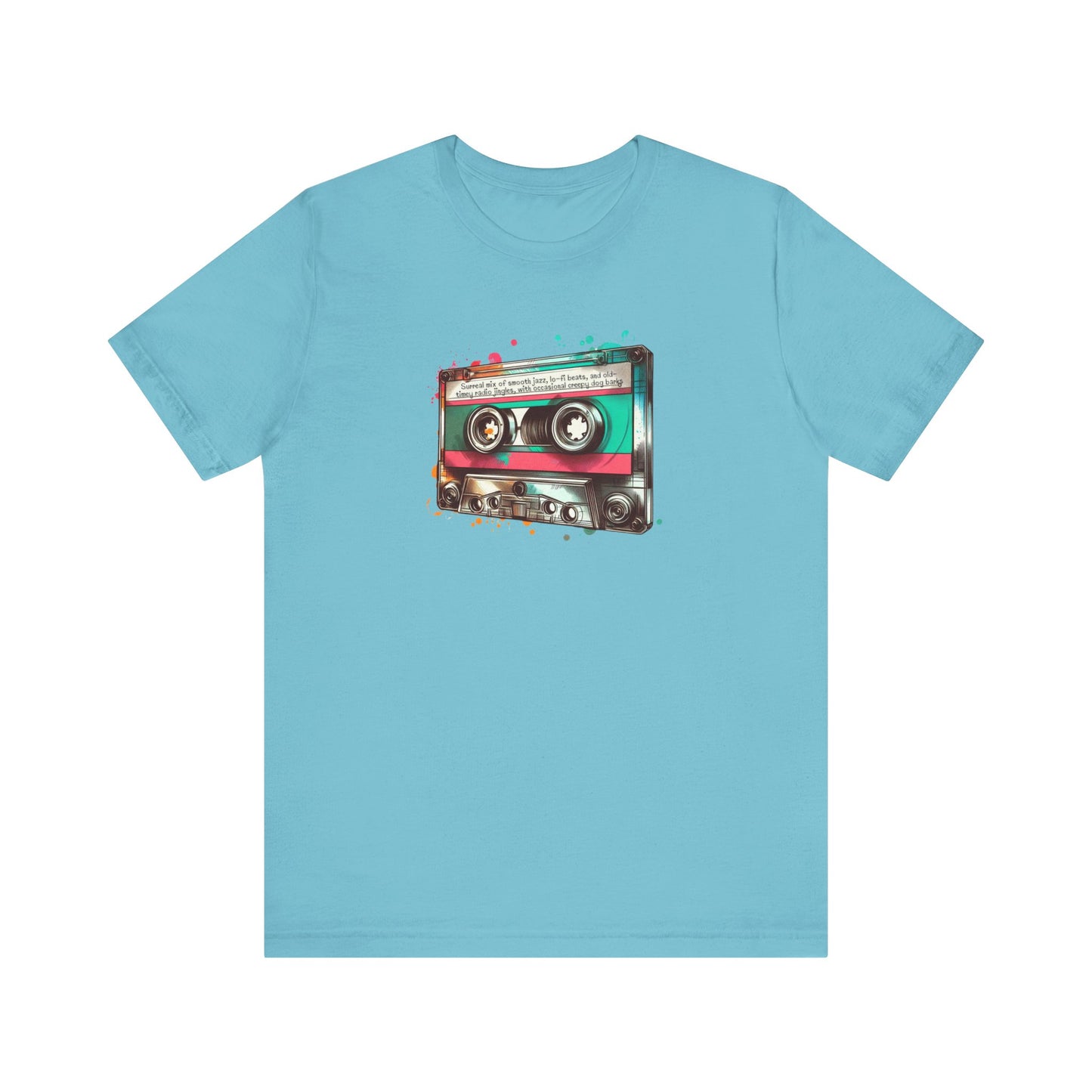 "Surreal Mix of Smooth Jazz, Lo-fi Beats, and Old-Timey Radio Jingles with Occasional Creepy Dog Bark" Mixtape T-shirt - Unisex Jersey Short Sleeve Tee