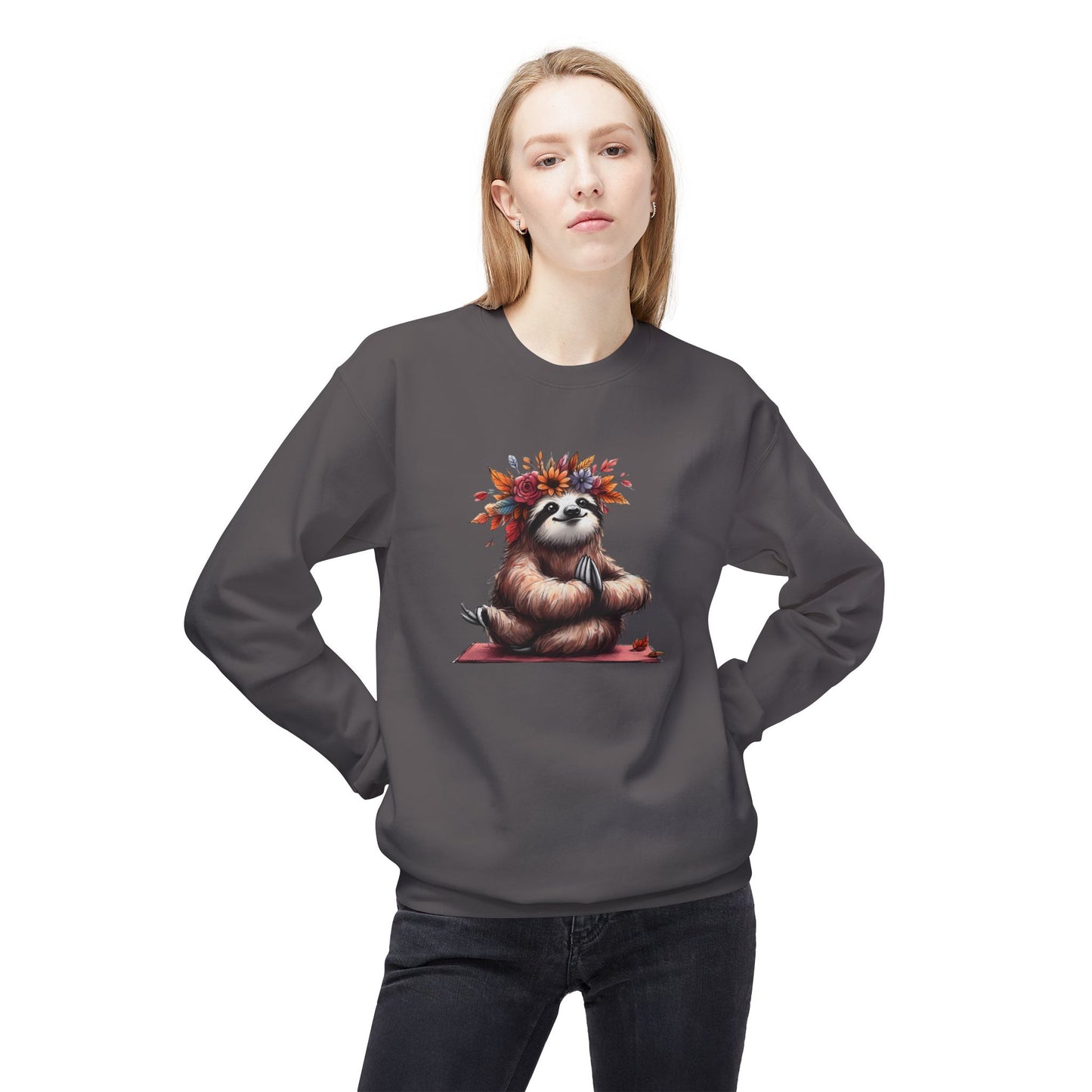 Sloth's Bliss - Unisex Midweight Softstyle Fleece Crewneck Sweatshirt, Multiple Colors Available