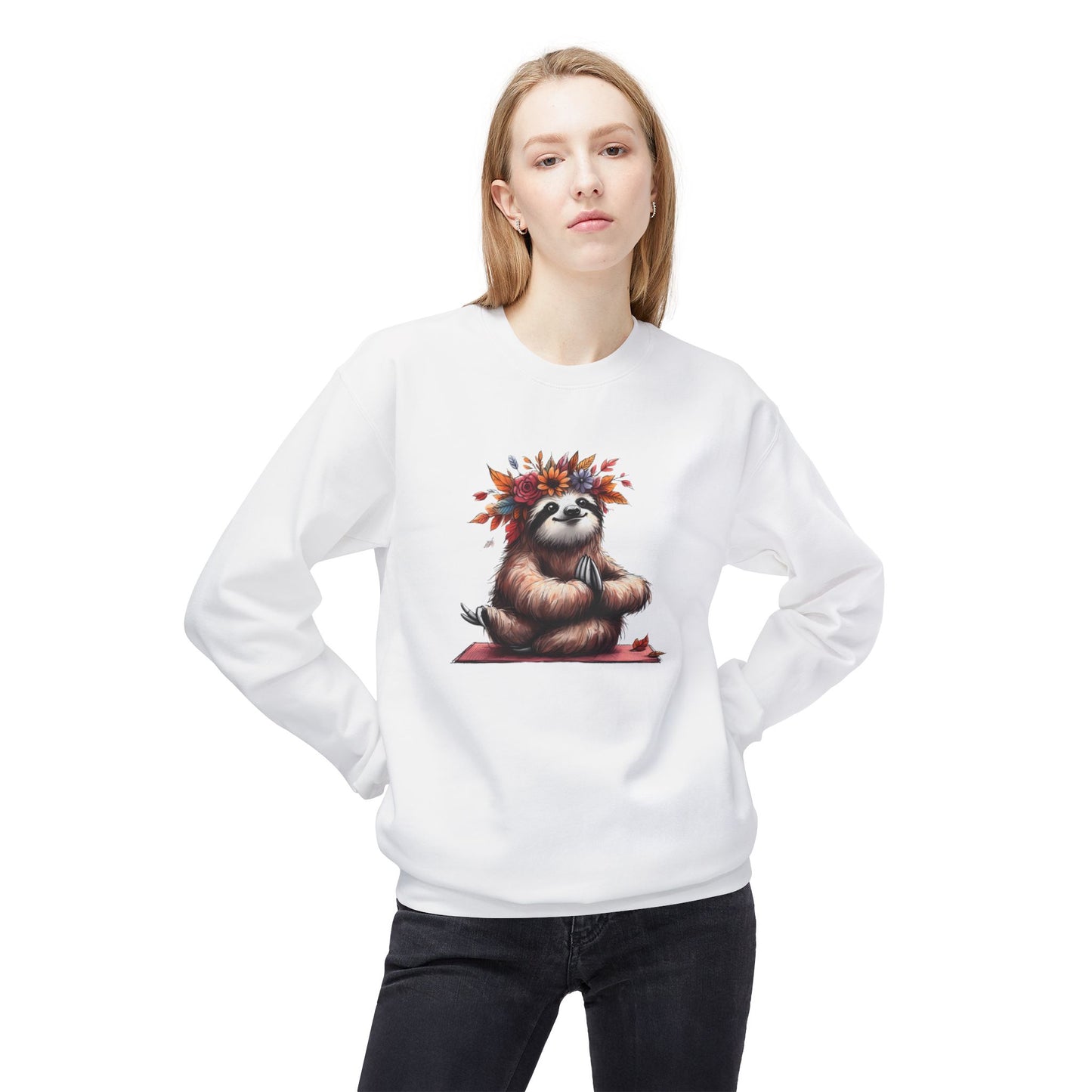 Sloth's Bliss - Unisex Midweight Softstyle Fleece Crewneck Sweatshirt, Multiple Colors Available