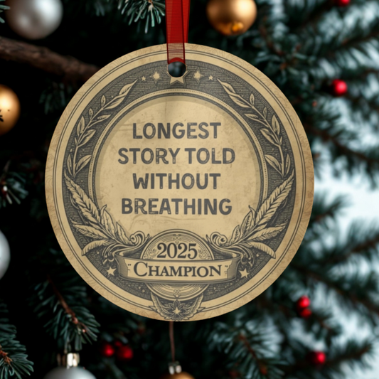 2025 Extrovert Award: Funny Badge | Vintage-Style Metal Christmas Ornament