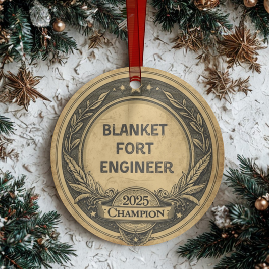 2025 Christmas Ornament for Parents & Caregivers | Funny Vintage-Style Metal Badge
