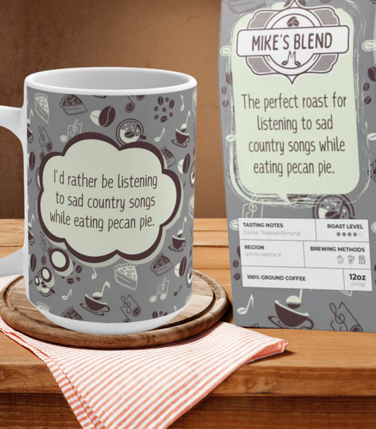 Funny Personalized Coffee & Mug Gift Bundle – Custom Name & Interests Coffee Bag (12oz Cascades Medium-Dark Roast) + Quirky Thought Bubble Mug | Perfect for Coffee Lovers, Birthday & Holiday Gift