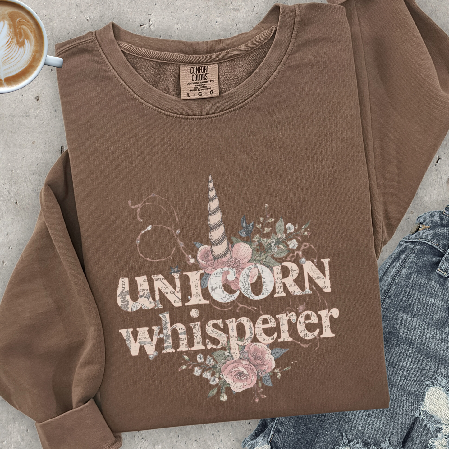 Unicorn Whisperer Sweatshirt | Comfort Colors Lightweight Crewneck