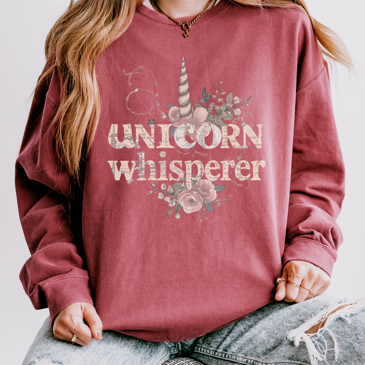 Unicorn Whisperer Sweatshirt | Comfort Colors Lightweight Crewneck