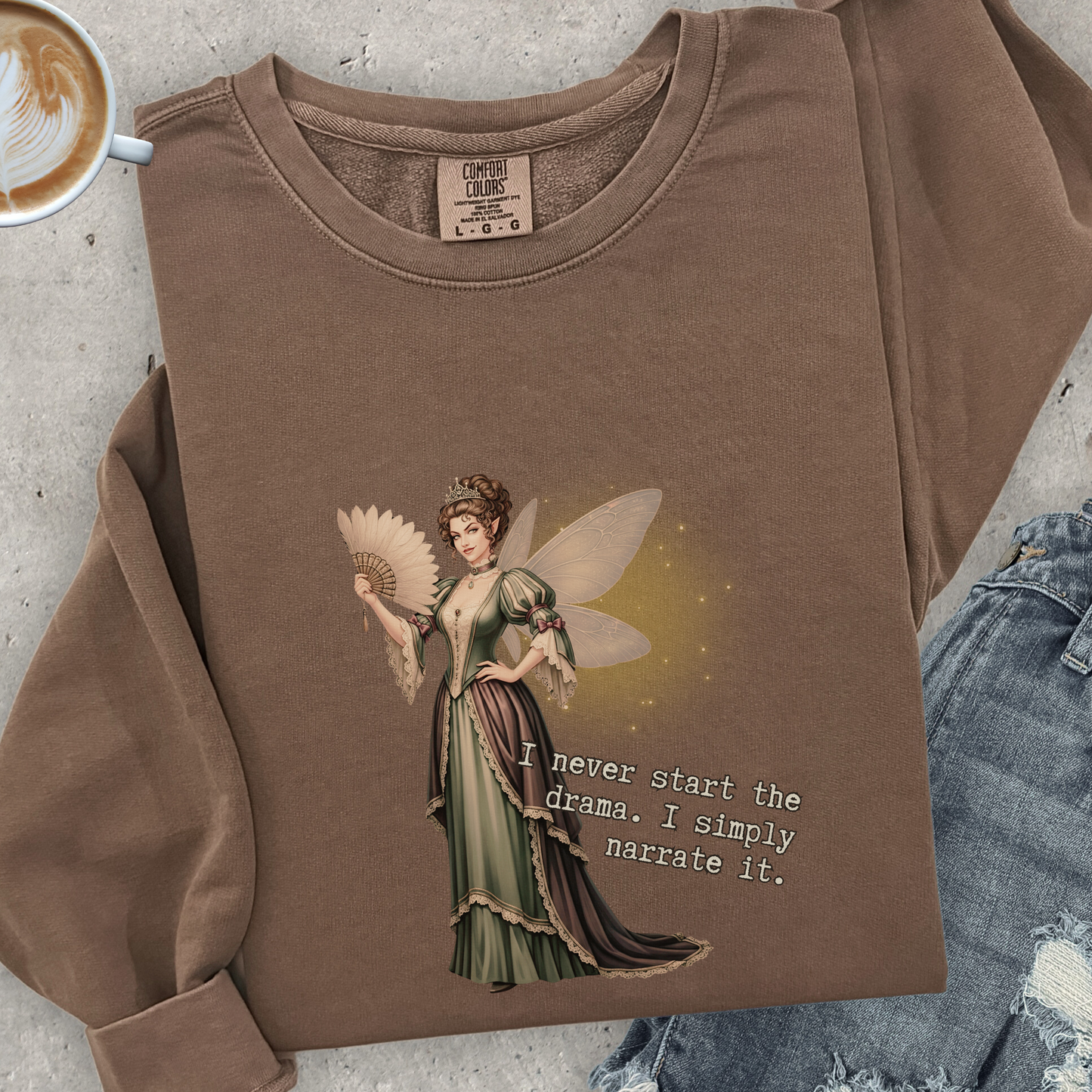 Drama Narrator Fairy Sweatshirt | Comfort Colors Garment Dyed Lightweight Crewneck