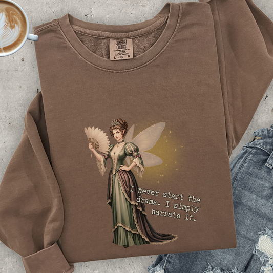 Drama Narrator Fairy Sweatshirt | Comfort Colors Garment Dyed Lightweight Crewneck