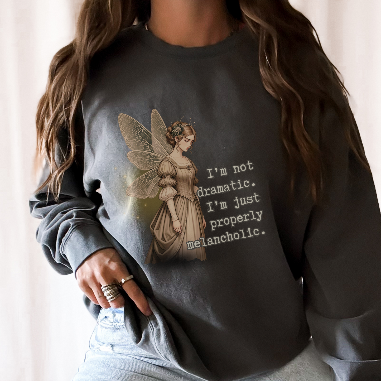 Properly Melancholic Fairy Sweatshirt | Comfort Colors Garment Dyed Lightweight Crewneck