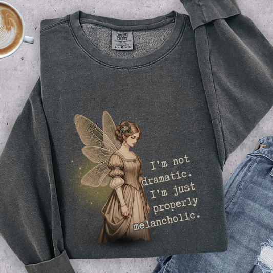 Properly Melancholic Fairy Sweatshirt | Comfort Colors Garment Dyed Lightweight Crewneck