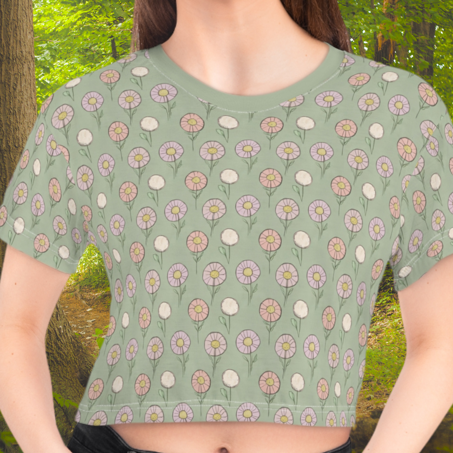 Crop Tee - Moonflower & Allium Woodland Storybook Charm