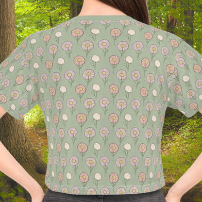 Crop Tee - Moonflower & Allium Woodland Storybook Charm