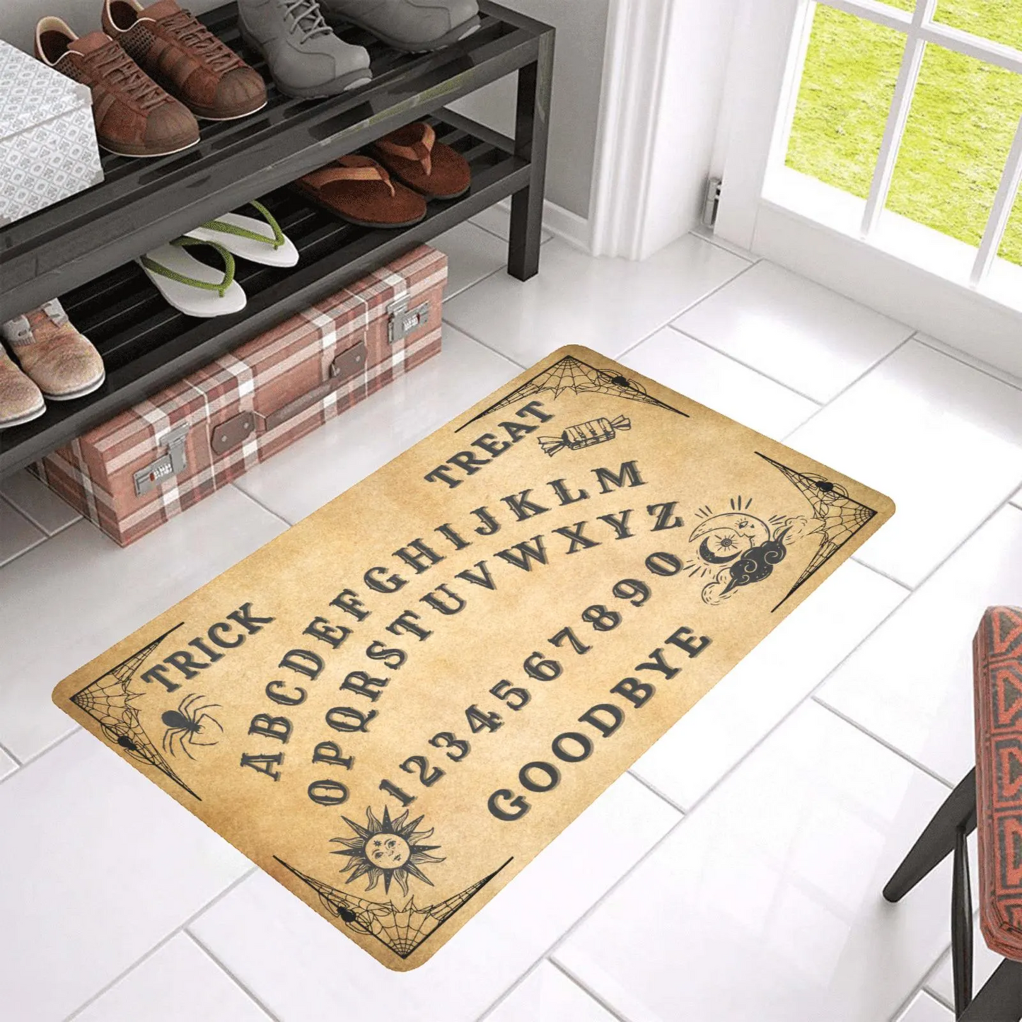 Halloween Talking Board Doormat | Spooky Home Decor | Trick or Treat Rug