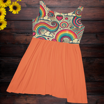 Skater Dress - Rad Rainbows, Strawberries, & Sunshine