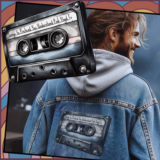 Men's Denim Jacket - "Songs to Pretend You Understand Pink Floyd To" Mixtape - Funny Hyper-Specific Mixtape Series