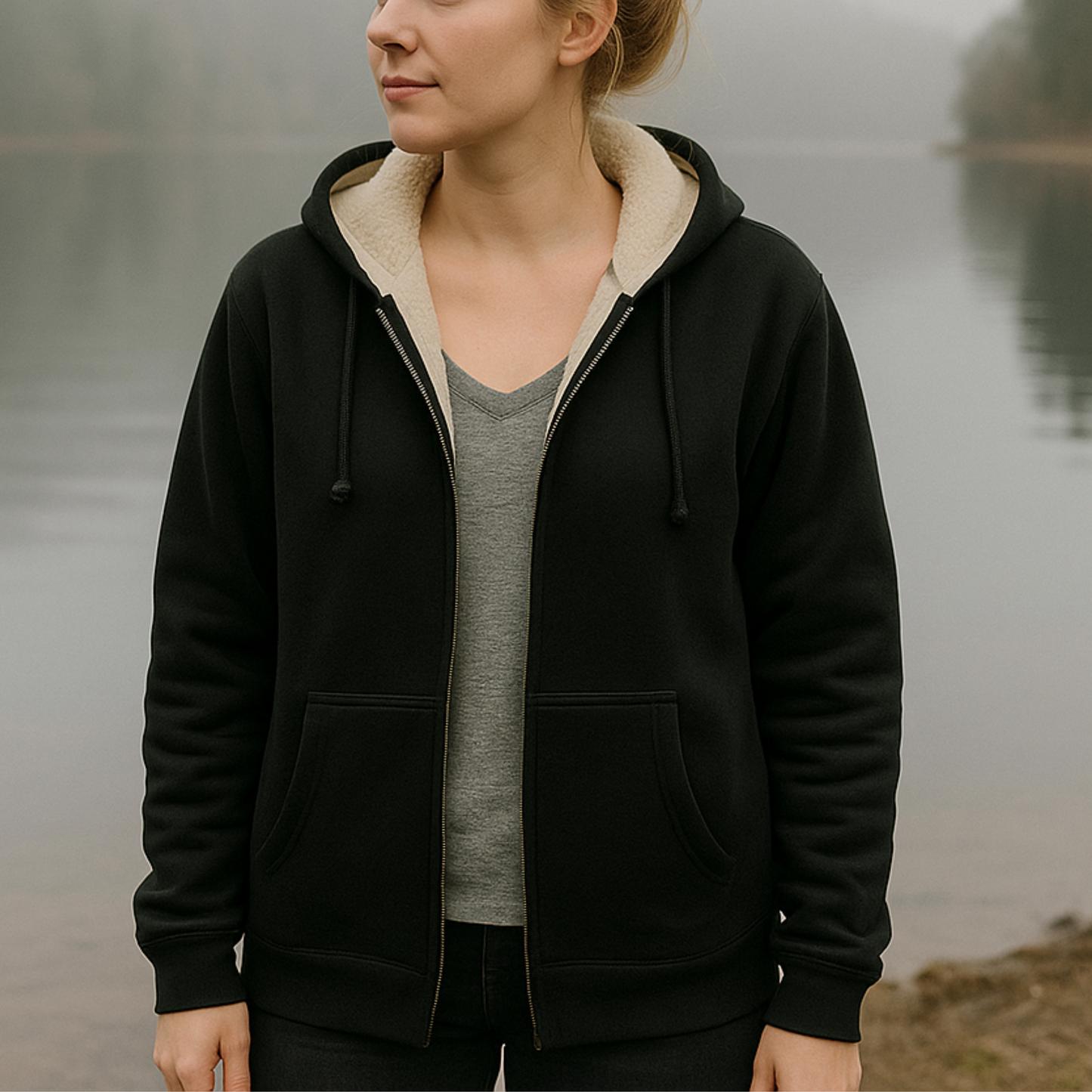 Poe Raven Hoodie | All That We See or Seem | Sherpa Zip Gothic Sweatshirt
