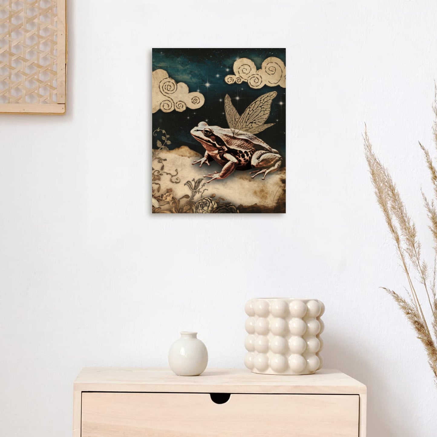 Fairy Frog Wood Panel 8x10 Wall Art | Fantasy Woodland Decor | Magical Frog with Wings