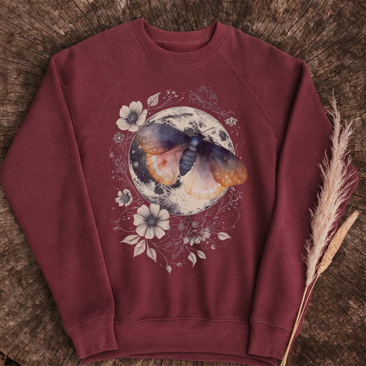 Moth and Moon Sweatshirt | Celestial Nature Crewneck | Bella + Canvas Fleece