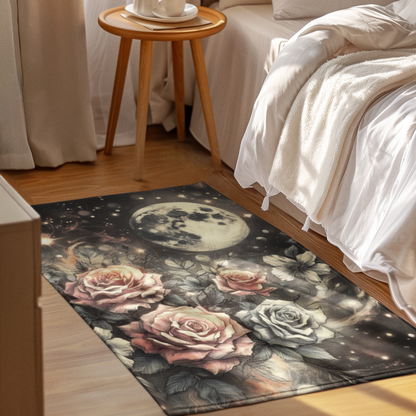 Vintage Rose Garden Celestial Area Rug - Romantic Style for Every Room