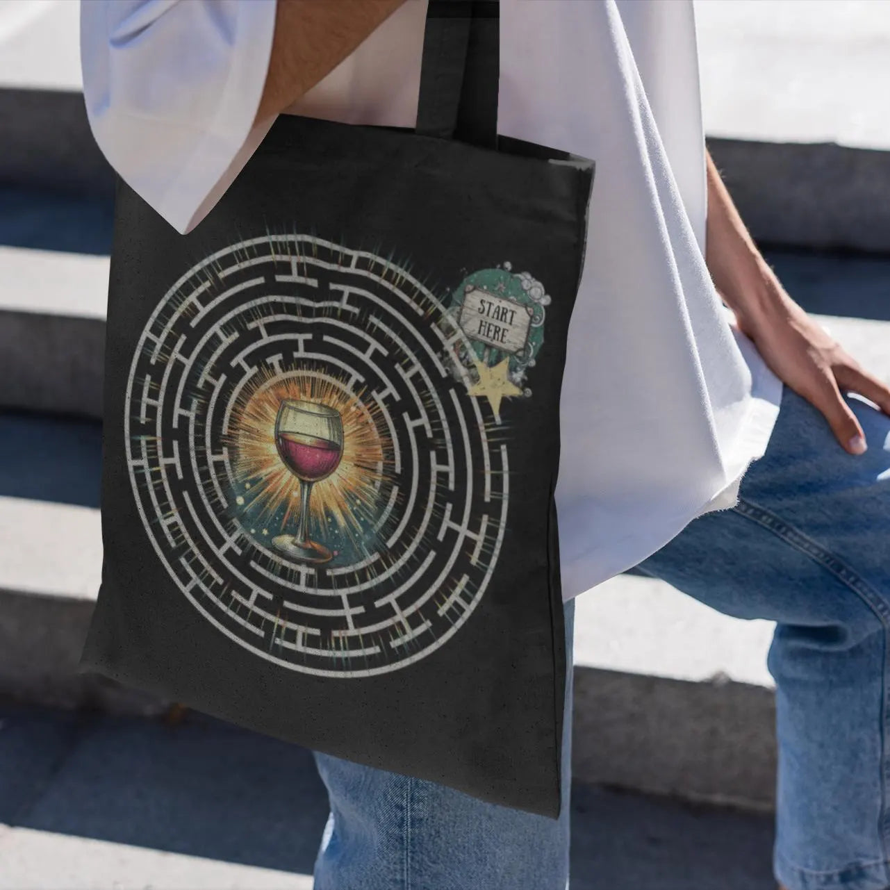 Tote Bag - Wine Quest with Labyrinth Maze