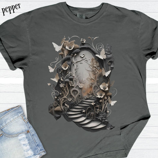 Enchanted Mushroom Portal T-Shirt | Dark Fantasy Cottagecore Comfort Colors Tee